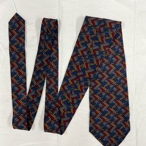 Jhane Barnes Silk Tie Japan Made Multicolored Geometric Pattern Wrinkle Free